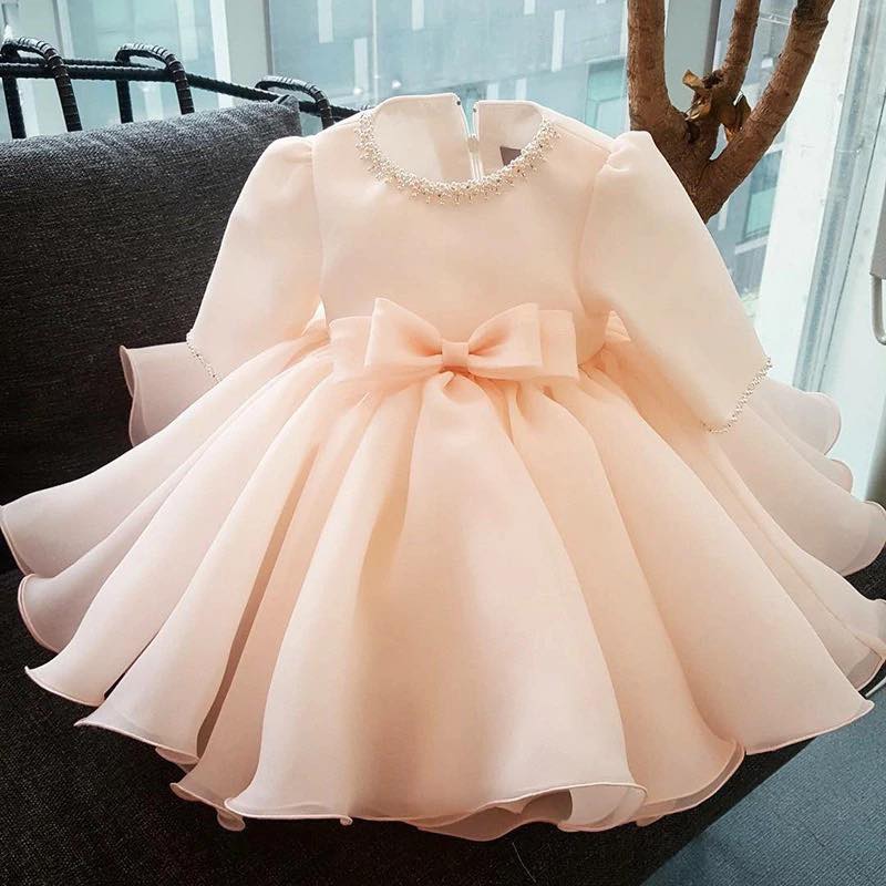 Váy công chúa - Đầm xòe đáng yêu thắt nơ cho bé gái